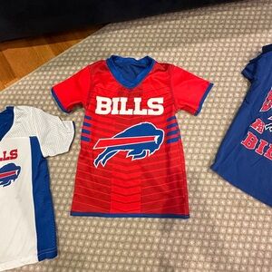 Kids size 6 Buffalo Bills Bundle: 2 flag football jerseys, one reversible